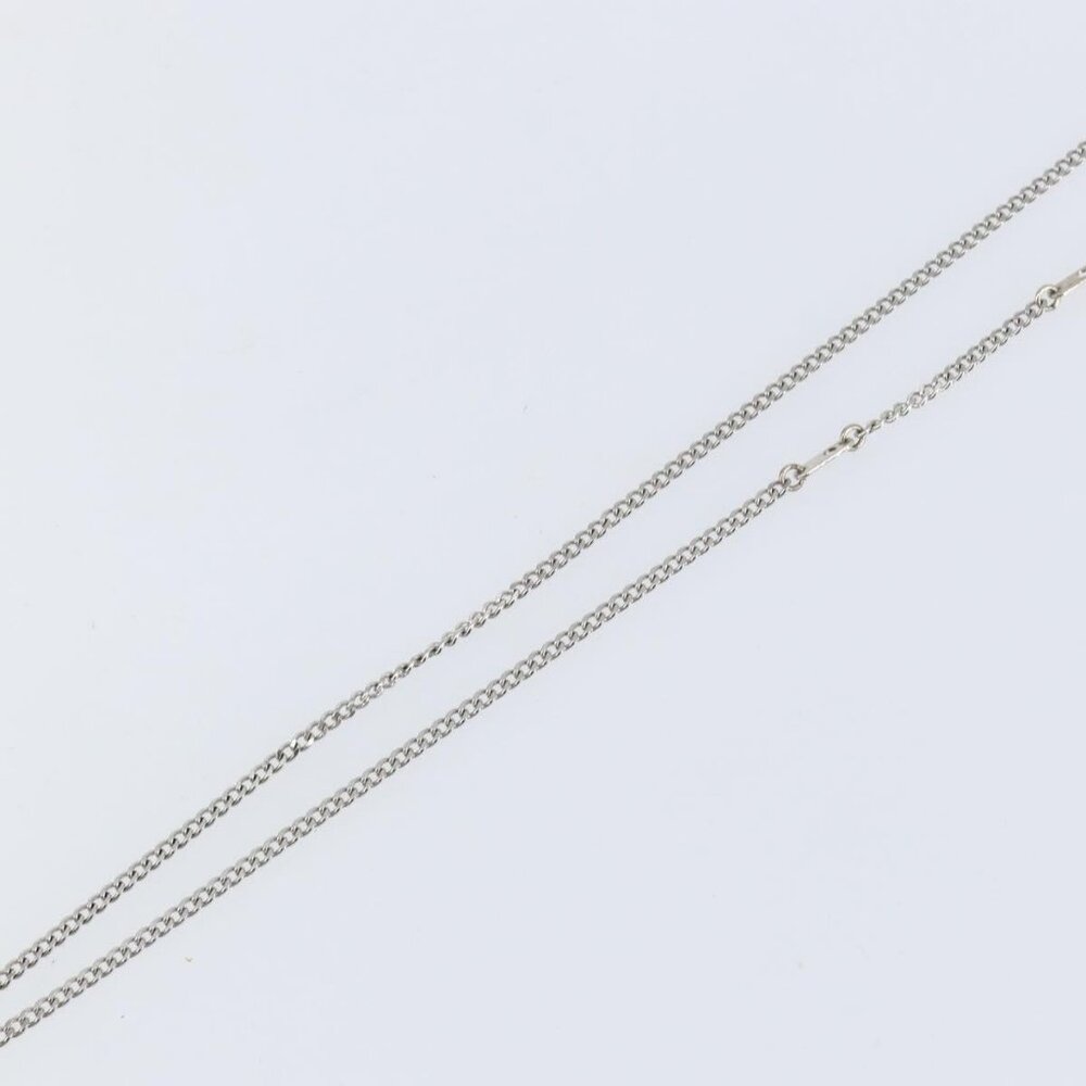 LOUIS VUITTON Monogram Row Necklace metal Silver M02254 LV Auth 143366 - Picture 10 of 16